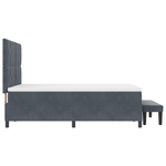 Casa si Gradina - Mobilier - Paturi si accesorii - Paturi - Pat cu Spring cu Saltea & Banca Gri Intunecat 140x200 cm Catifea - Infinity.ro