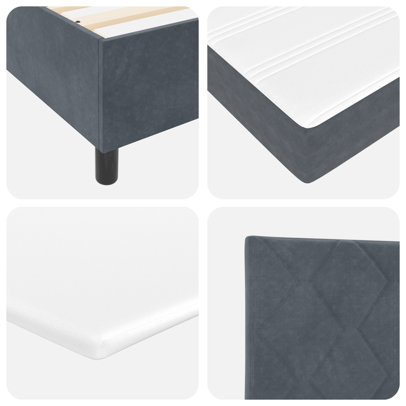 Casa si Gradina - Mobilier - Paturi si accesorii - Paturi - Pat cu Spring cu Saltea & Banca Gri Intunecat 140x200 cm Catifea - Infinity.ro