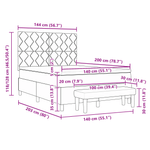 Casa si Gradina - Mobilier - Paturi si accesorii - Paturi - Pat cu Spring cu Saltea & Banca Gri Intunecat 140x200 cm Catifea - Infinity.ro