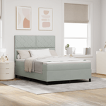 Casa si Gradina - Mobilier - Paturi si accesorii - Paturi - Pat box spring cu saltea & LED, gri deschis, 140x200 cm catifea - Infinity.ro