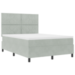 Casa si Gradina - Mobilier - Paturi si accesorii - Paturi - Pat box spring cu saltea & LED, gri deschis, 140x200 cm catifea - Infinity.ro