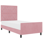 Casa si Gradina - Mobilier - Paturi si accesorii - Paturi - Cadru de pat, roz, 100x200 cm, catifea - Infinity.ro