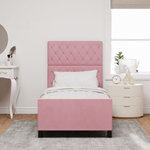 Casa si Gradina - Mobilier - Paturi si accesorii - Paturi - Cadru de pat, roz, 100x200 cm, catifea - Infinity.ro