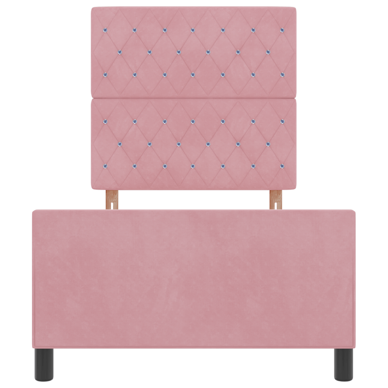 Casa si Gradina - Mobilier - Paturi si accesorii - Paturi - Cadru de pat, roz, 100x200 cm, catifea - Infinity.ro