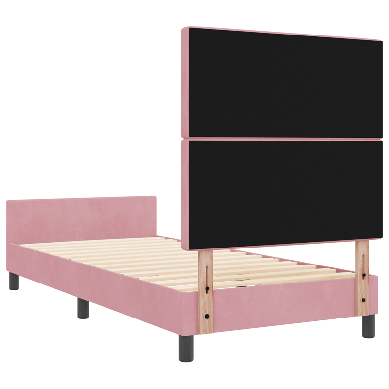 Casa si Gradina - Mobilier - Paturi si accesorii - Paturi - Cadru de pat, roz, 100x200 cm, catifea - Infinity.ro