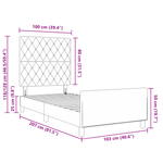 Casa si Gradina - Mobilier - Paturi si accesorii - Paturi - Cadru de pat, roz, 100x200 cm, catifea - Infinity.ro