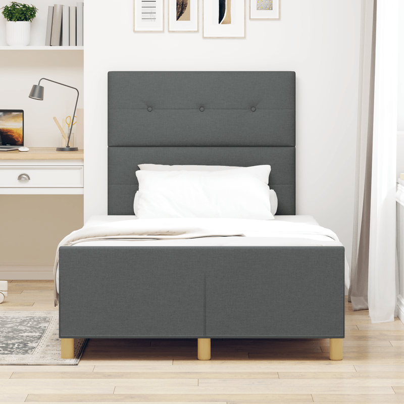 Casa si Gradina - Mobilier - Paturi si accesorii - Paturi - Cadru de pat, gri inchis, 120x190 cm, textil - Infinity.ro
