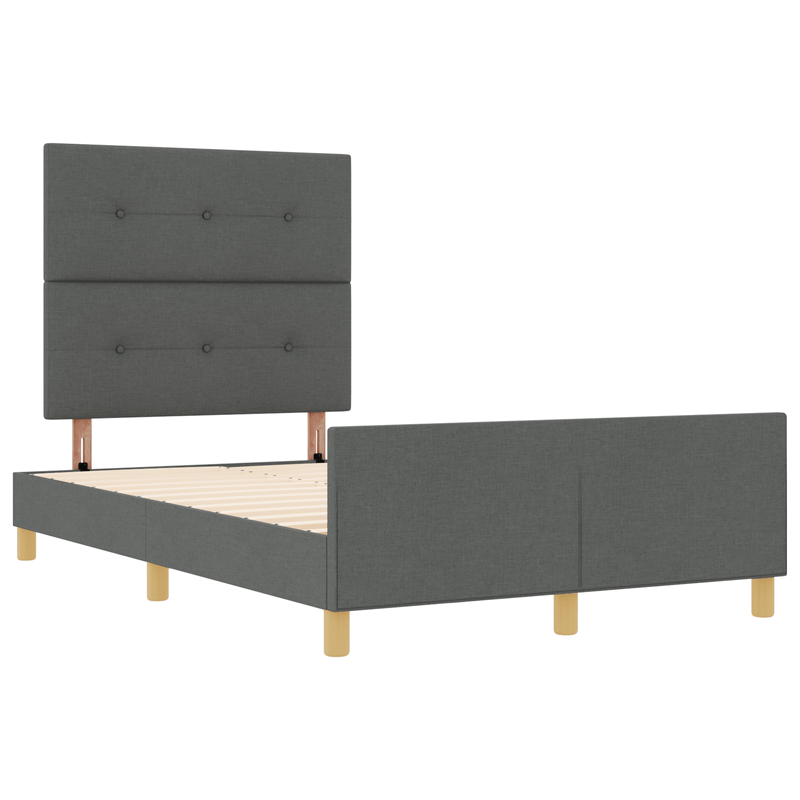 Casa si Gradina - Mobilier - Paturi si accesorii - Paturi - Cadru de pat, gri inchis, 120x190 cm, textil - Infinity.ro
