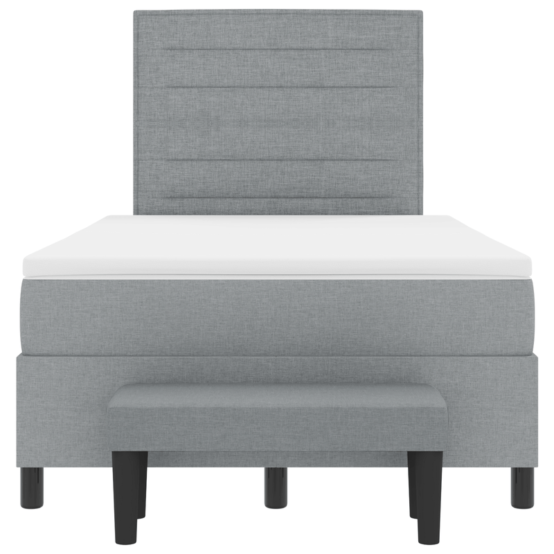 Casa si Gradina - Mobilier - Paturi si accesorii - Paturi - Pat cu arcuri cu saltea si bancuta gri deschis 120x190 cm material textil - Infinity.ro