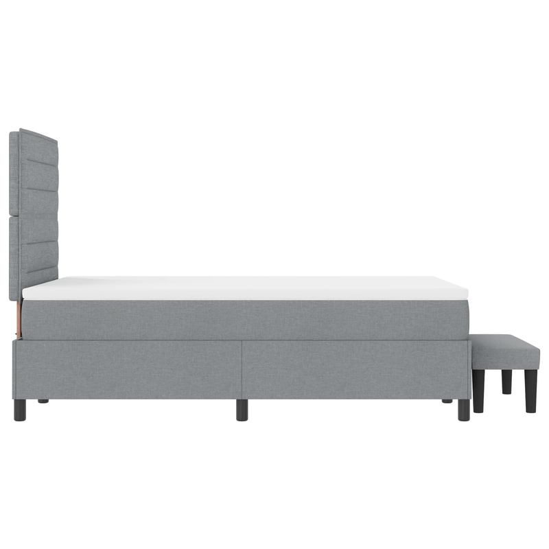 Casa si Gradina - Mobilier - Paturi si accesorii - Paturi - Pat cu arcuri cu saltea si bancuta gri deschis 120x190 cm material textil - Infinity.ro