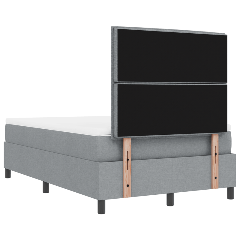 Casa si Gradina - Mobilier - Paturi si accesorii - Paturi - Pat cu arcuri cu saltea si bancuta gri deschis 120x190 cm material textil - Infinity.ro