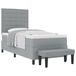 Casa si Gradina - Mobilier - Paturi si accesorii - Paturi - Pat cu arcuri cu Saltea & Banca Gri deschis 80x200 cm Tesatura - Infinity.ro