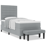 Casa si Gradina - Mobilier - Paturi si accesorii - Paturi - Pat cu arcuri cu Saltea & Banca Gri deschis 80x200 cm Tesatura - Infinity.ro