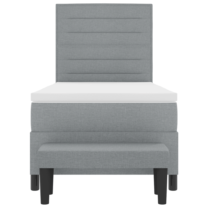 Casa si Gradina - Mobilier - Paturi si accesorii - Paturi - Pat cu arcuri cu Saltea & Banca Gri deschis 80x200 cm Tesatura - Infinity.ro