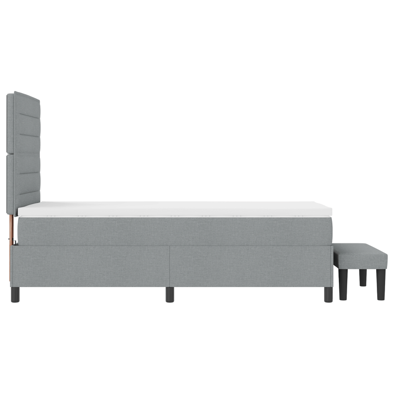 Casa si Gradina - Mobilier - Paturi si accesorii - Paturi - Pat cu arcuri cu Saltea & Banca Gri deschis 80x200 cm Tesatura - Infinity.ro