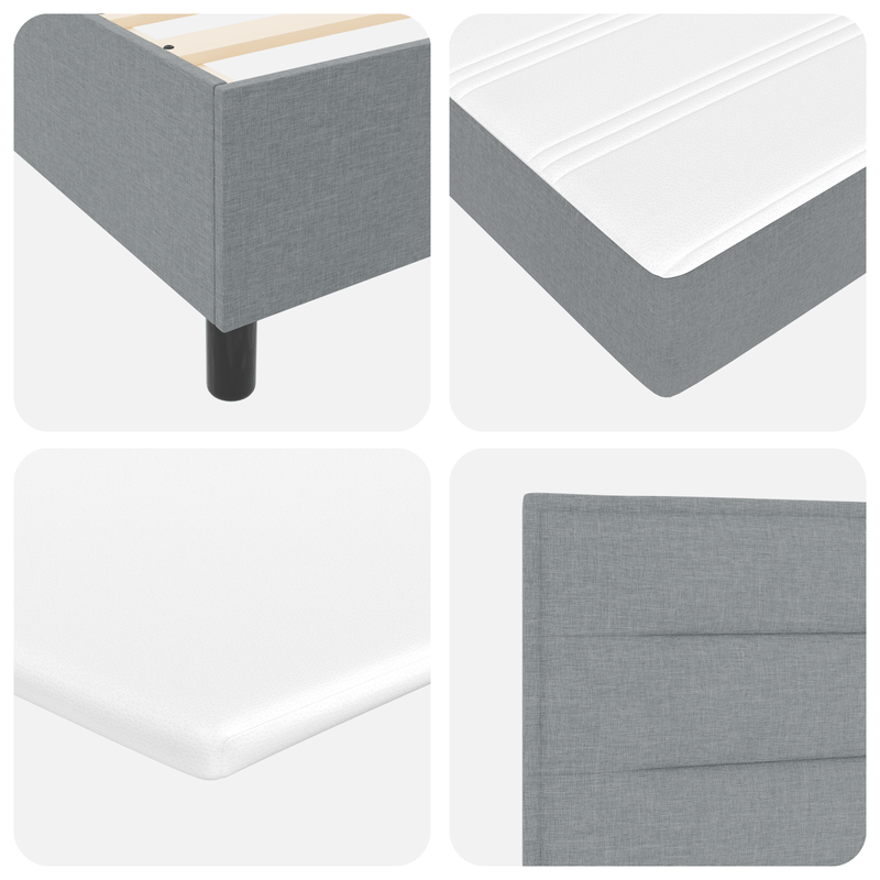 Casa si Gradina - Mobilier - Paturi si accesorii - Paturi - Pat cu arcuri cu Saltea & Banca Gri deschis 80x200 cm Tesatura - Infinity.ro