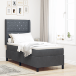 Casa si Gradina - Mobilier - Paturi si accesorii - Paturi - Pat box spring cu saltea & LED, gri inchis, 80x200 cm, catifea - Infinity.ro