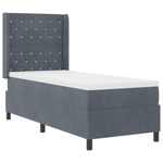 Casa si Gradina - Mobilier - Paturi si accesorii - Paturi - Pat box spring cu saltea & LED, gri inchis, 80x200 cm, catifea - Infinity.ro