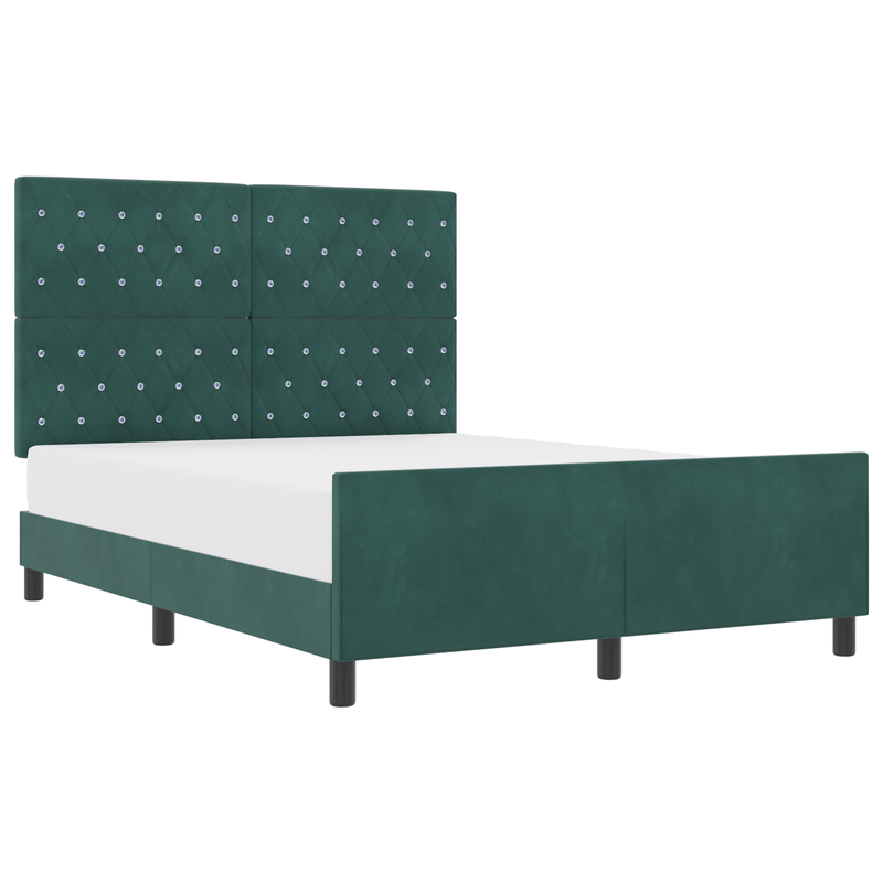 Casa si Gradina - Mobilier - Paturi si accesorii - Paturi - Cadru de pat, verde inchis, 140x200 cm, catifea - Infinity.ro