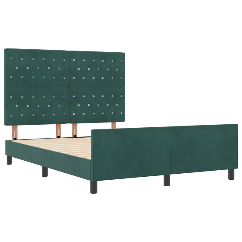 Casa si Gradina - Mobilier - Paturi si accesorii - Paturi - Cadru de pat, verde inchis, 140x200 cm, catifea - Infinity.ro