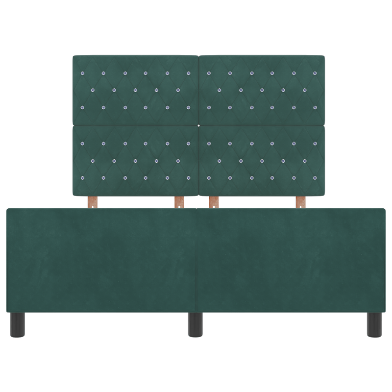 Casa si Gradina - Mobilier - Paturi si accesorii - Paturi - Cadru de pat, verde inchis, 140x200 cm, catifea - Infinity.ro