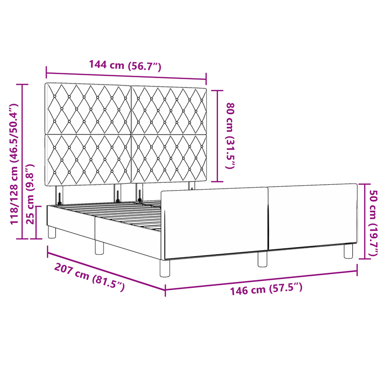 Casa si Gradina - Mobilier - Paturi si accesorii - Paturi - Cadru de pat, verde inchis, 140x200 cm, catifea - Infinity.ro