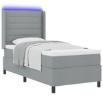 Casa si Gradina - Mobilier - Paturi si accesorii - Paturi - Pat box spring cu saltea & LED, gri deschis, 80x200 cm, textil - Infinity.ro