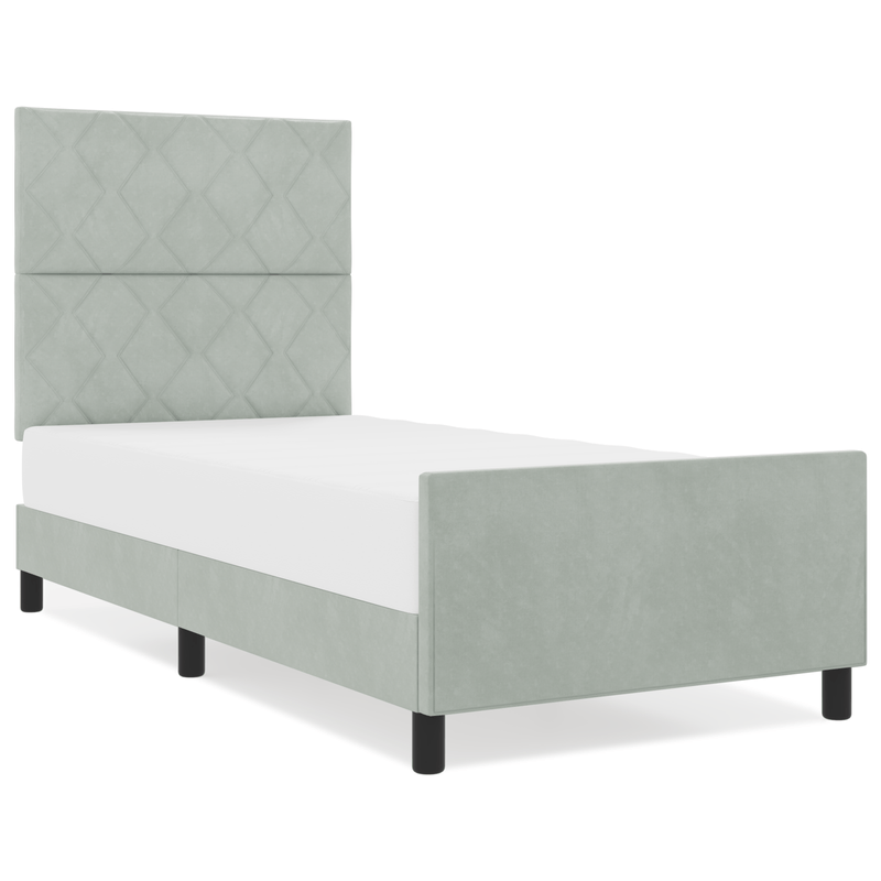 Casa si Gradina - Mobilier - Paturi si accesorii - Paturi - Cadru de pat, gri deschis, 100x200 cm, catifea - Infinity.ro