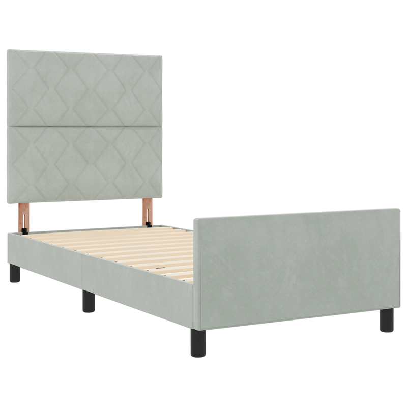 Casa si Gradina - Mobilier - Paturi si accesorii - Paturi - Cadru de pat, gri deschis, 100x200 cm, catifea - Infinity.ro
