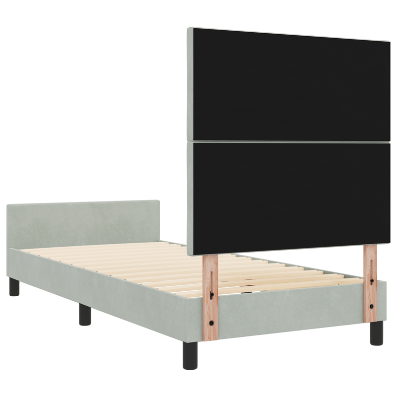 Casa si Gradina - Mobilier - Paturi si accesorii - Paturi - Cadru de pat, gri deschis, 100x200 cm, catifea - Infinity.ro
