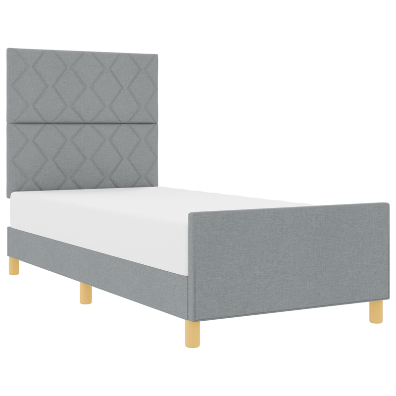 Casa si Gradina - Mobilier - Paturi si accesorii - Paturi - Cadru de pat, gri deschis, 90x200 cm, textil - Infinity.ro