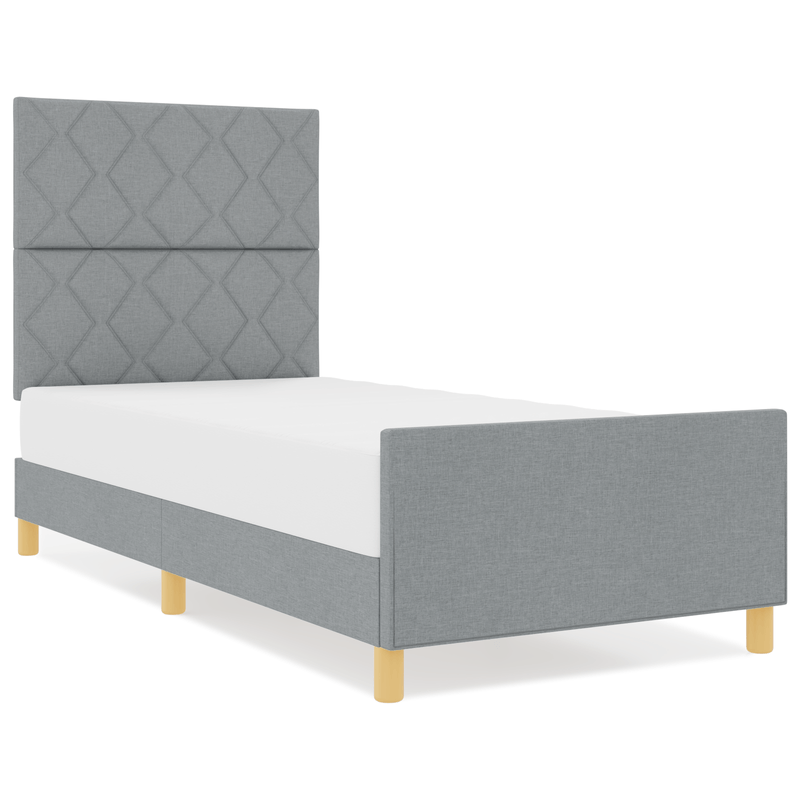 Casa si Gradina - Mobilier - Paturi si accesorii - Paturi - Cadru de pat, gri deschis, 90x200 cm, textil - Infinity.ro