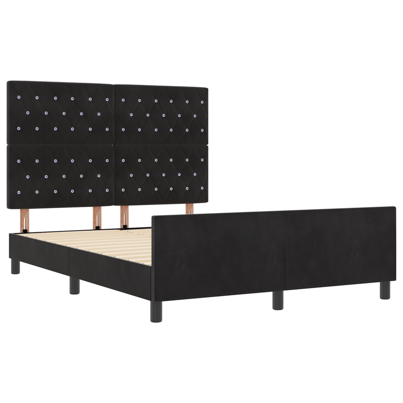 Casa si Gradina - Mobilier - Paturi si accesorii - Paturi - Cadru de pat, negru, 160x200 cm, catifea - Infinity.ro