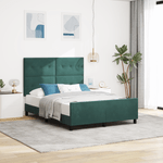 Casa si Gradina - Mobilier - Paturi si accesorii - Paturi - Cadru de pat, verde inchis, 140x190 cm, catifea - Infinity.ro