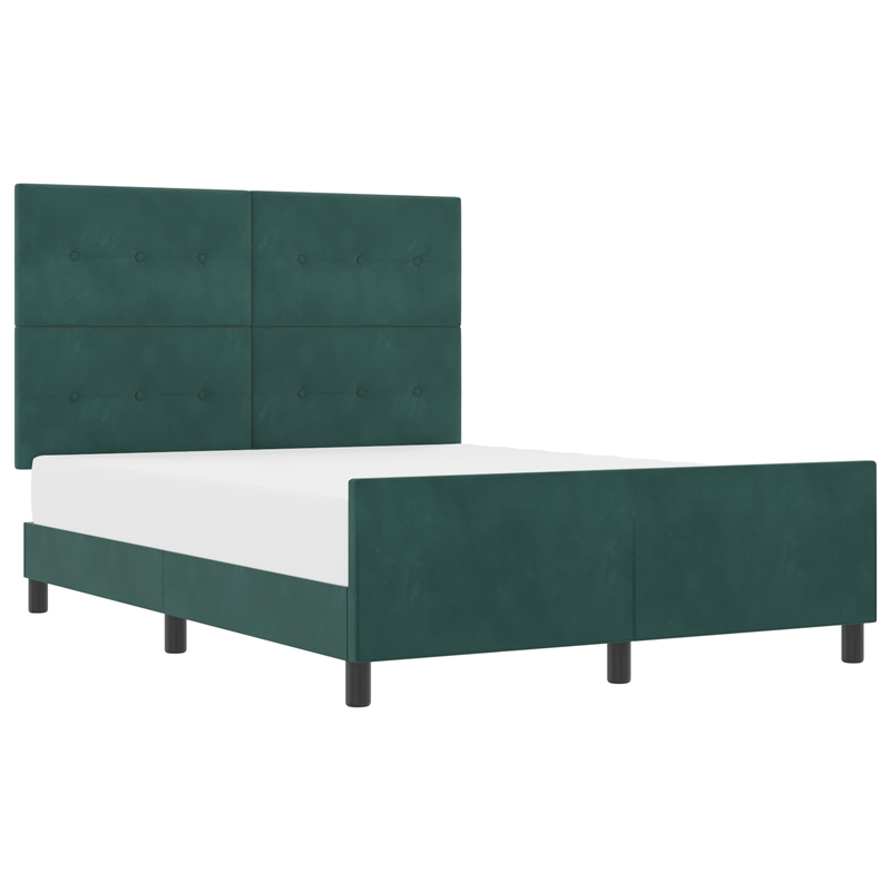 Casa si Gradina - Mobilier - Paturi si accesorii - Paturi - Cadru de pat, verde inchis, 140x190 cm, catifea - Infinity.ro
