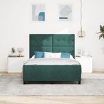 Casa si Gradina - Mobilier - Paturi si accesorii - Paturi - Cadru de pat, verde inchis, 140x190 cm, catifea - Infinity.ro