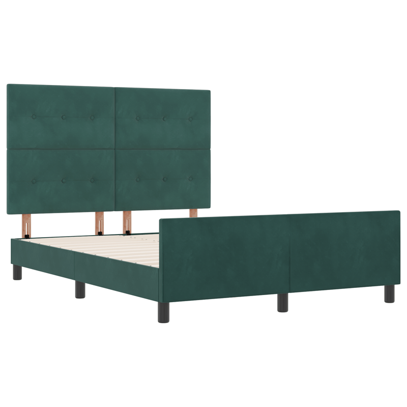 Casa si Gradina - Mobilier - Paturi si accesorii - Paturi - Cadru de pat, verde inchis, 140x190 cm, catifea - Infinity.ro