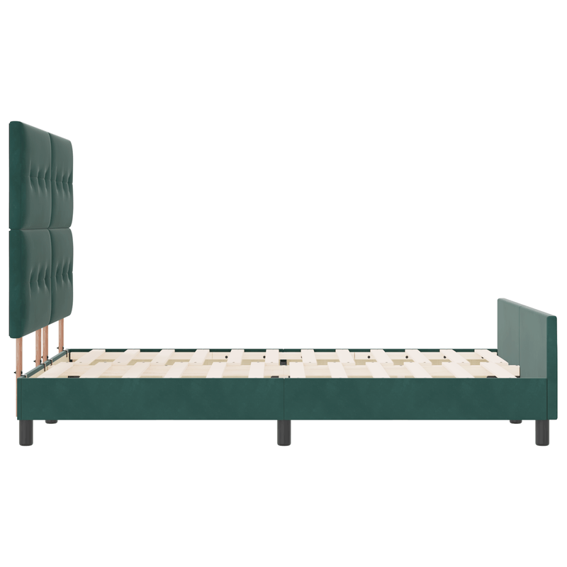 Casa si Gradina - Mobilier - Paturi si accesorii - Paturi - Cadru de pat, verde inchis, 140x190 cm, catifea - Infinity.ro