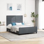 Casa si Gradina - Mobilier - Paturi si accesorii - Paturi - Cadru de pat, gri inchis, 140x200 cm, catifea - Infinity.ro