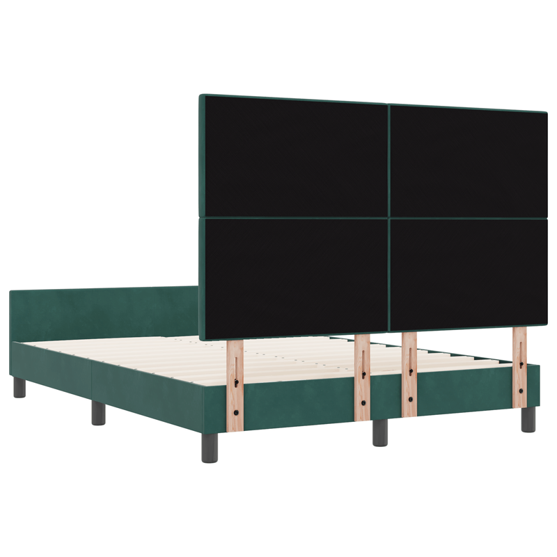 Casa si Gradina - Mobilier - Paturi si accesorii - Paturi - Cadru de pat, verde inchis, 140x190 cm, catifea - Infinity.ro