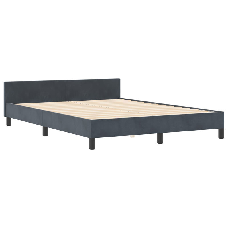 Casa si Gradina - Mobilier - Paturi si accesorii - Paturi - Cadru de pat, gri inchis, 140x200 cm, catifea - Infinity.ro