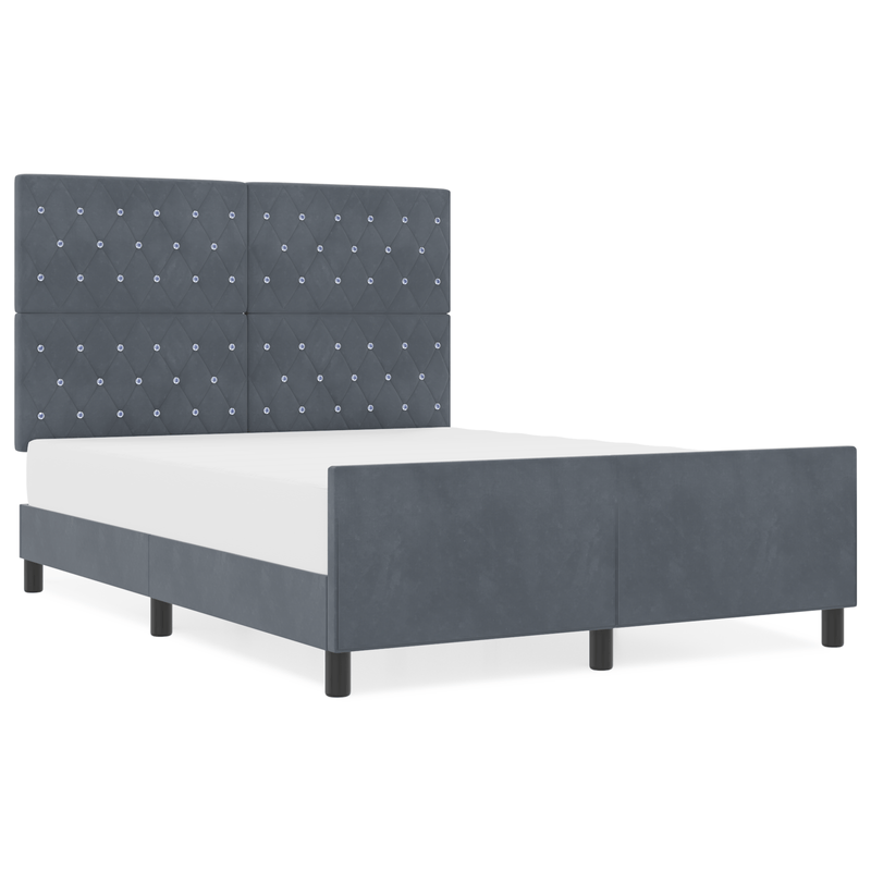 Casa si Gradina - Mobilier - Paturi si accesorii - Paturi - Cadru de pat, gri inchis, 140x200 cm, catifea - Infinity.ro
