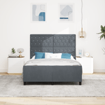 Casa si Gradina - Mobilier - Paturi si accesorii - Paturi - Cadru de pat, gri inchis, 140x200 cm, catifea - Infinity.ro
