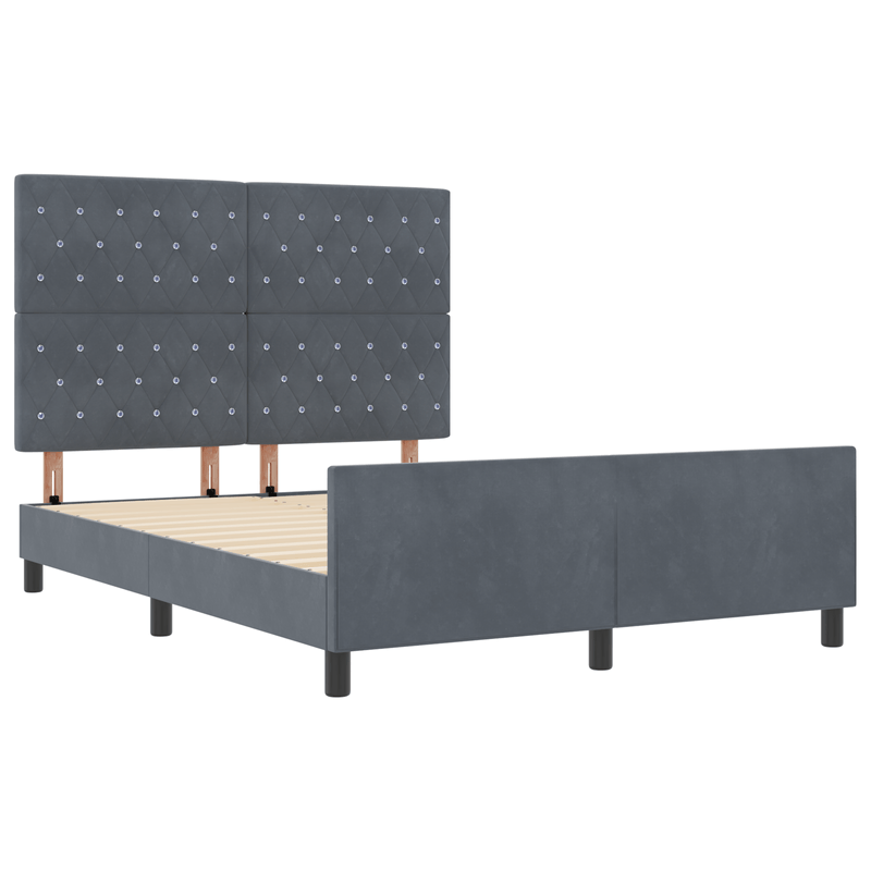Casa si Gradina - Mobilier - Paturi si accesorii - Paturi - Cadru de pat, gri inchis, 140x200 cm, catifea - Infinity.ro