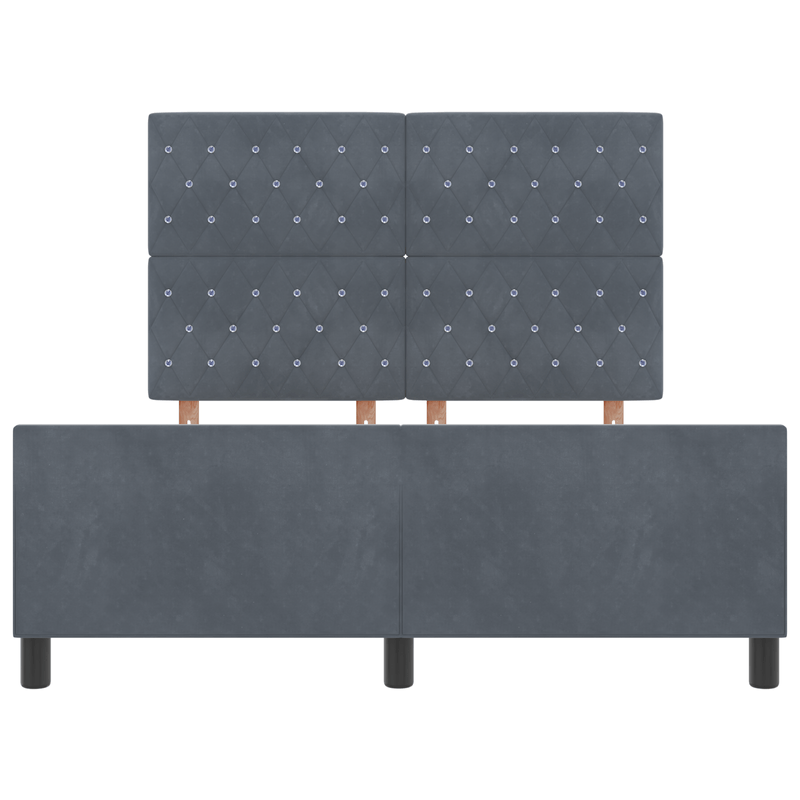 Casa si Gradina - Mobilier - Paturi si accesorii - Paturi - Cadru de pat, gri inchis, 140x200 cm, catifea - Infinity.ro
