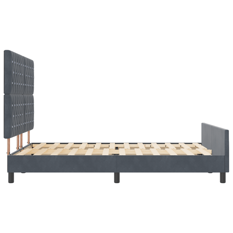 Casa si Gradina - Mobilier - Paturi si accesorii - Paturi - Cadru de pat, gri inchis, 140x200 cm, catifea - Infinity.ro