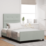 Casa si Gradina - Mobilier - Paturi si accesorii - Paturi - Cadru de pat, gri deschis, 120x190 cm, catifea - Infinity.ro