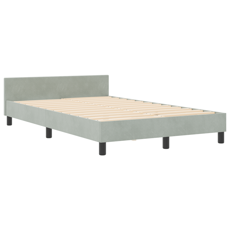 Casa si Gradina - Mobilier - Paturi si accesorii - Paturi - Cadru de pat, gri deschis, 120x190 cm, catifea - Infinity.ro