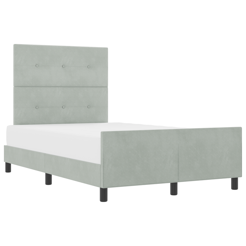 Casa si Gradina - Mobilier - Paturi si accesorii - Paturi - Cadru de pat, gri deschis, 120x190 cm, catifea - Infinity.ro