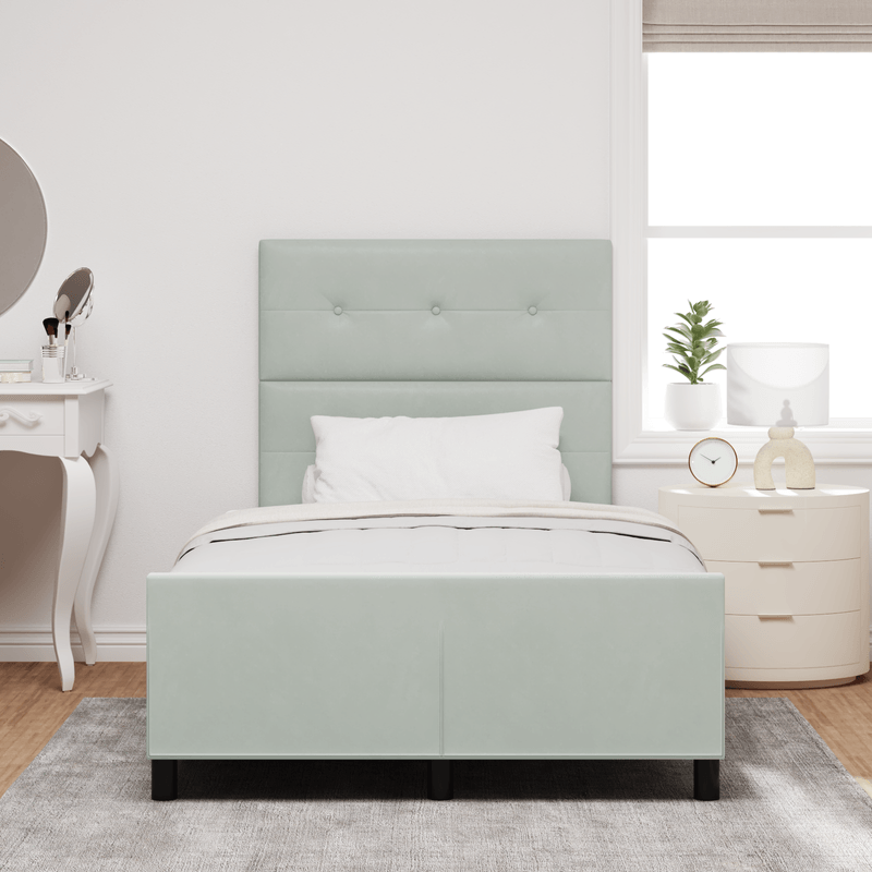 Casa si Gradina - Mobilier - Paturi si accesorii - Paturi - Cadru de pat, gri deschis, 120x190 cm, catifea - Infinity.ro